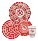 Juego De Vajilla Platos Vasos Decorados Oxford 16 Piezas